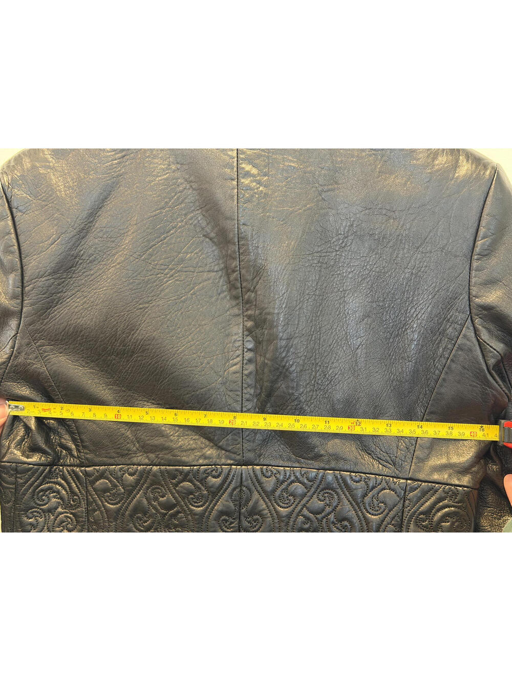 Black Leather Embroidered Blazer Jacket BCBG Maxazria - Picture 7 of 8